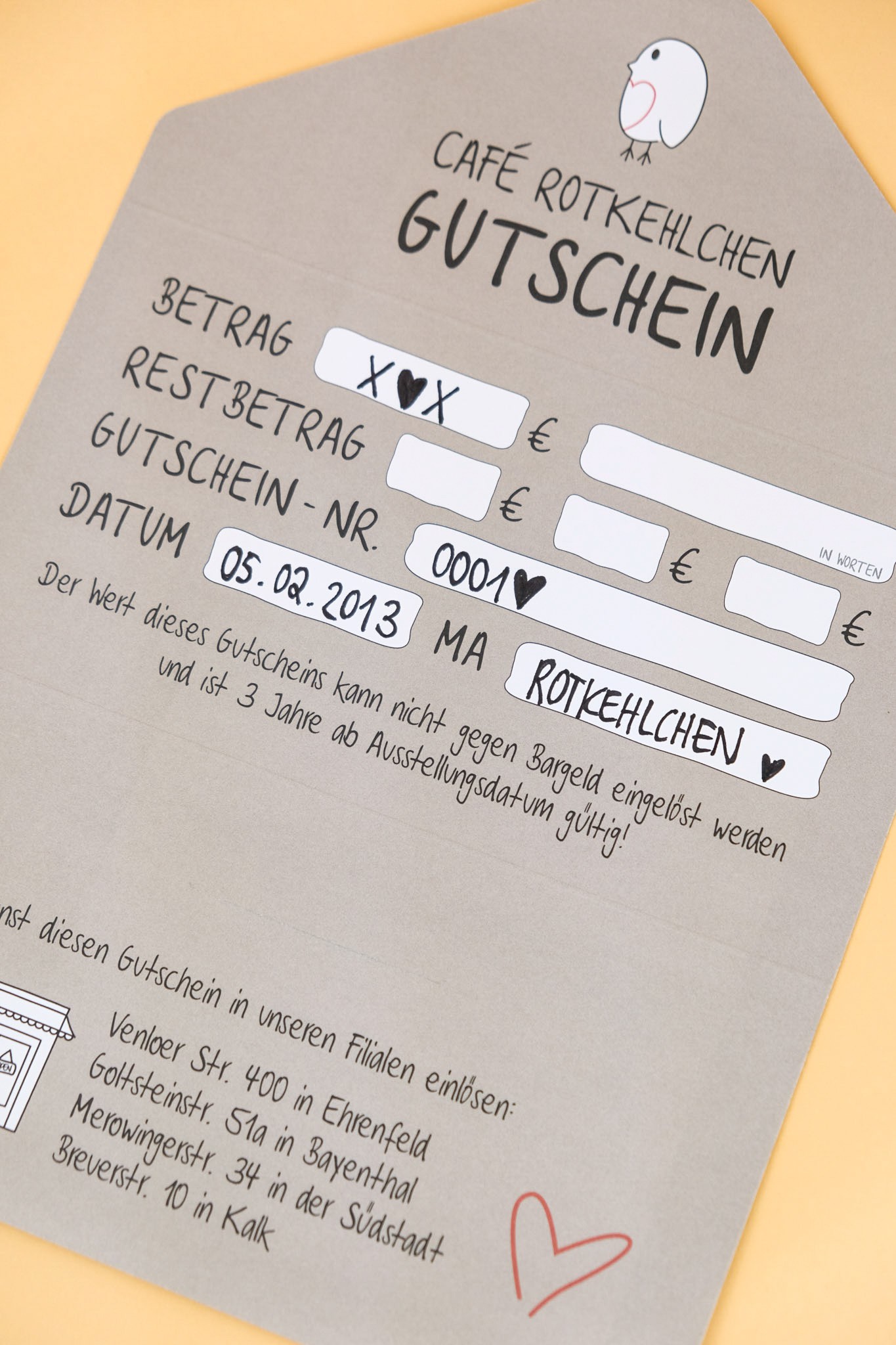 Rotkehlchen Gutscheine